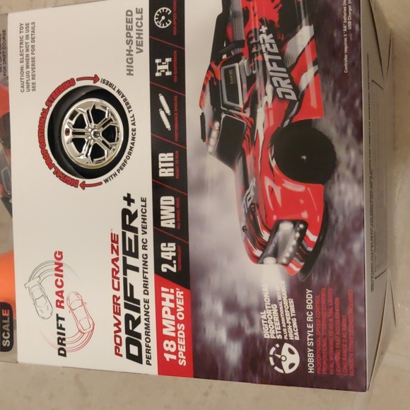 Power Craze Drifter+ RC Ultra-Fast Acceleration with Top Speed Over 18 MPH Red - Picture 2 of 8